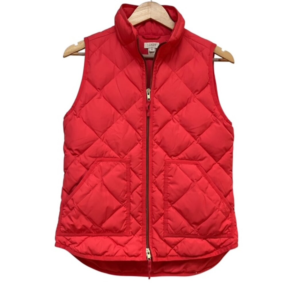 J Crew Factory Bright Coral Colored down filled Puffer Vest size XS